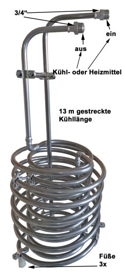 Bier Würzekühler / Maischeheizer, bis zu 100 Liter für Hobbybrauer / Wärmetauscher - zum Schließen ins Bild klicken