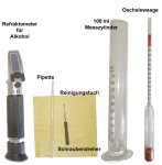 Destillier-Mess-Set - Supreme - mit Alkohol-Refraktometer