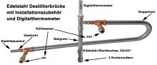 Edelstahl-Leistungskühler, 105 cm Kühllänge, mit selbstdichtender Edelstahlbuchse