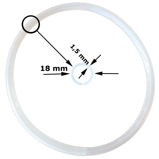 Dichtung für Töpfe mit breitem Schüttrand bis d=50 cm, Materialstärke 1,5 mm - zum Schließen ins Bild klicken