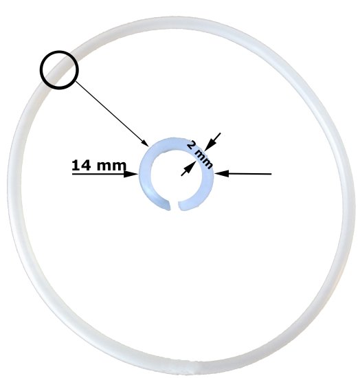 Dichtung für beliebige Töpfe bis d=40 cm, Materialstärke 2 mm - zum Schließen ins Bild klicken