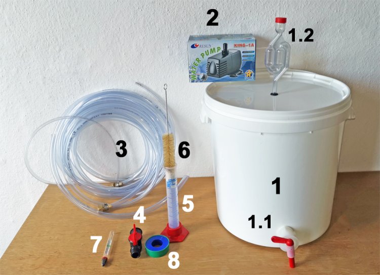 Combi-Set-20, accessory set with pump for stailess-steel stills up to 10 litres - Click Image to Close