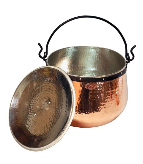 "CopperGarden®" Kupferkessel / Hexenkessel, "verzinnt" mit Deckel ca. 5 Liter - Click Image to Close
