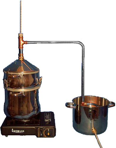 12 Liter Hybrid-Destille mit Kolonne und Gaskocher - zum Schließen ins Bild klicken